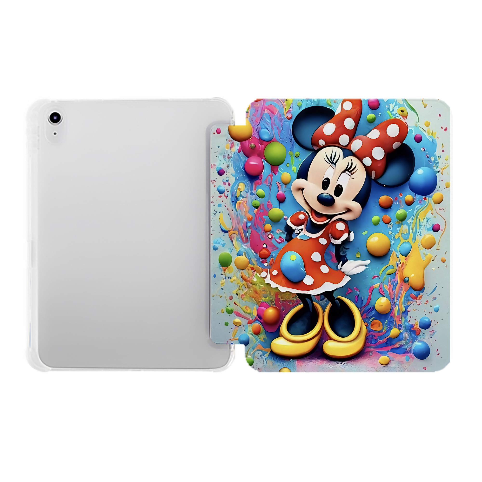 （画像用） ミッキーマウス Mickey Mouse IPad ケース ペン収納付き 三つ折りスタンド PUレザー×シリコン 対応機種9.5/10.5/10.9インチ